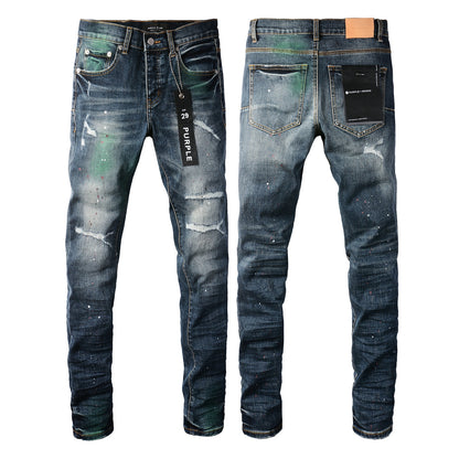 PURPLE Blue Stretch Jeans 9070 with Medium Elasticity andFull Length Design