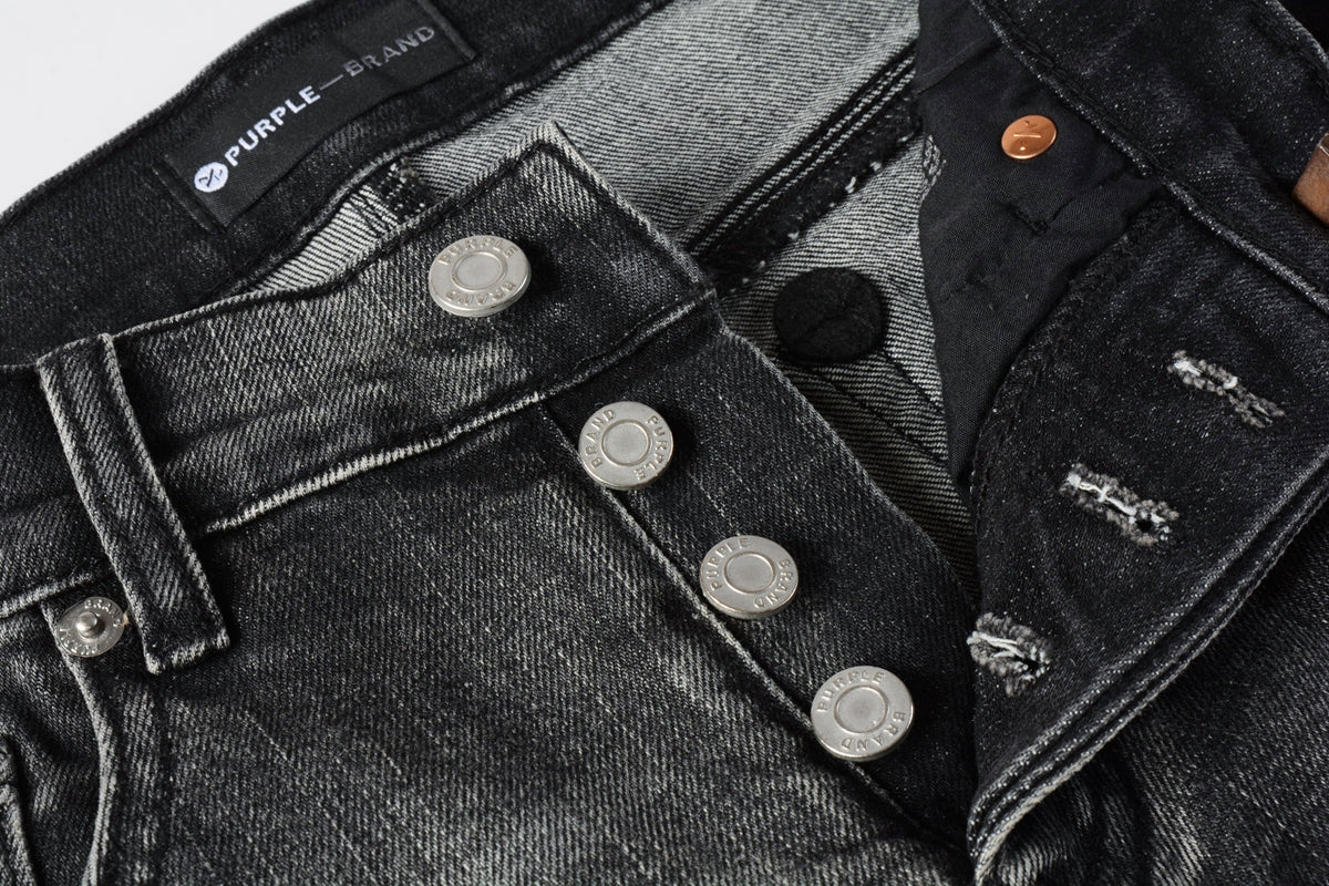 PURPLE Men Classic Streetwear Jeans Distressed Grey Ripped skinny Fit 9103