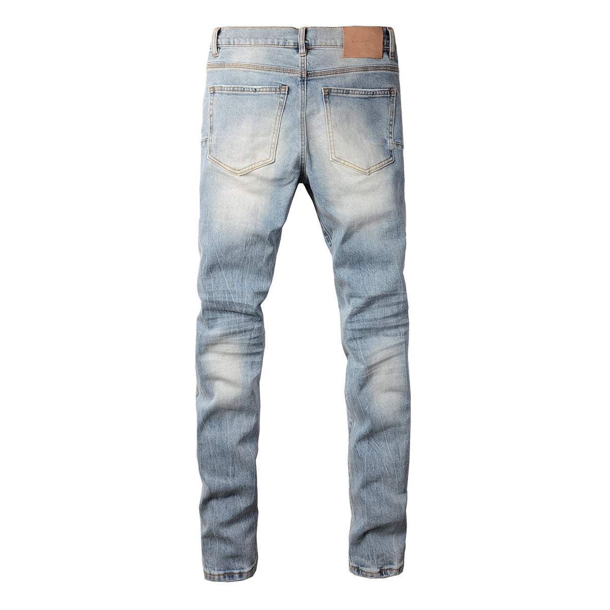 PURPLE Men Streetwear Jeans Light Blue Ripped Graffiti Print Distressed skinny 9101