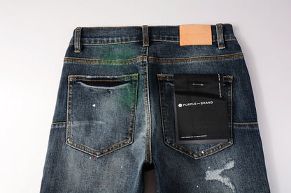 PURPLE Blue Stretch Jeans 9070 with Medium Elasticity andFull Length Design