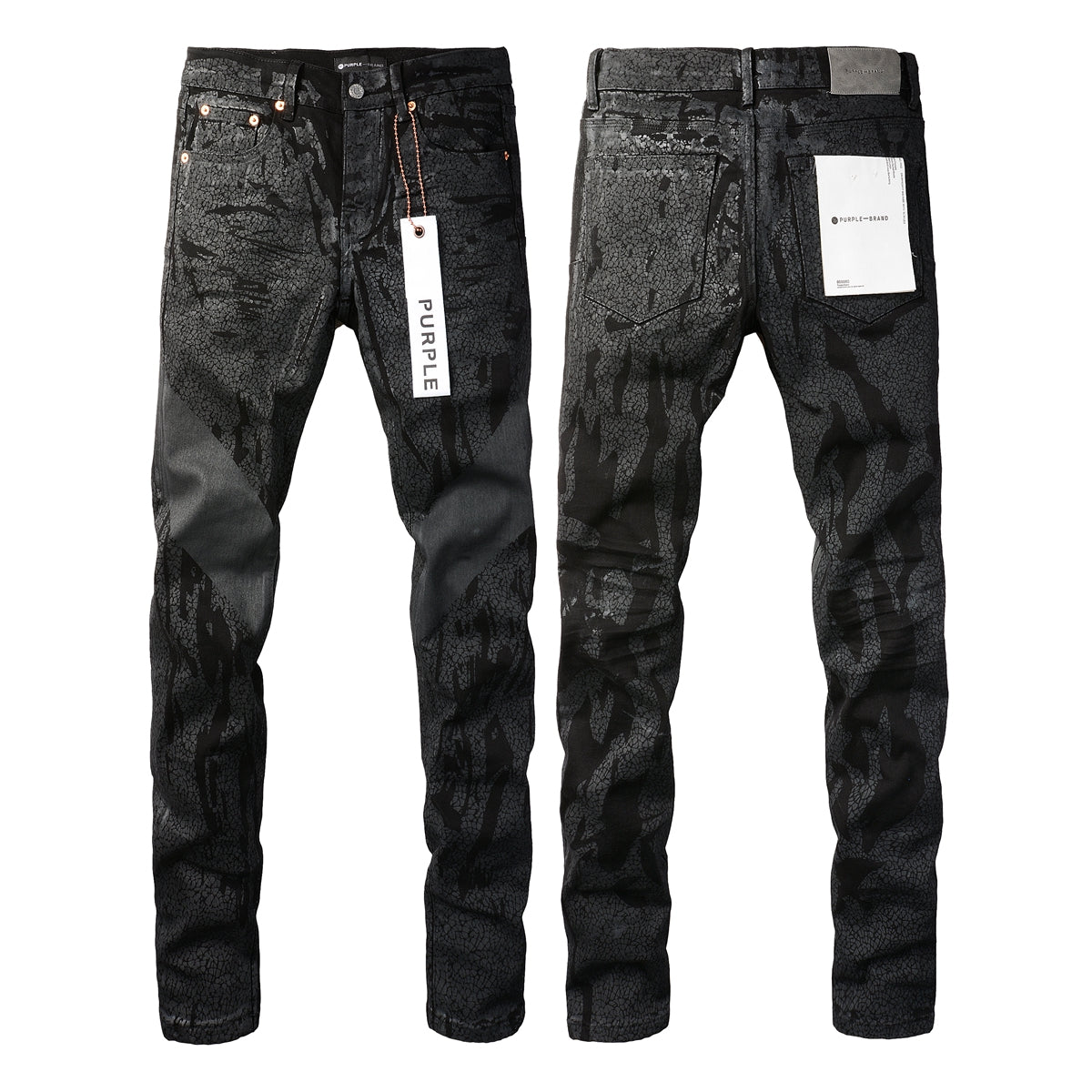 PURPLE Jeans Coating Texture Personalized Fashion Trend High quality pants 9026