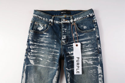 PURPLE Jeans With Light Dark Paint Distressed Fashion Trend High 9040