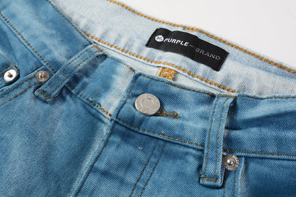 PURPLE Men classic streetwear Jeans Washed BlueClean Look Skinny Fit 9106