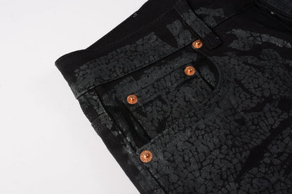 PURPLE Jeans Coating Texture Personalized Fashion Trend High quality pants 9026