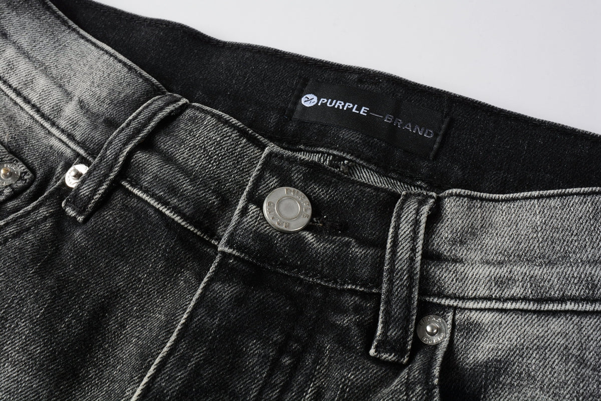PURPLE Men Classic Streetwear Jeans Distressed Grey Ripped skinny Fit 9103