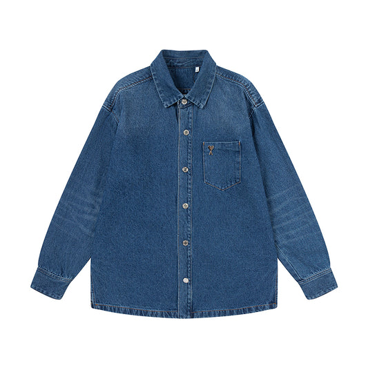 Ami paris Metal Heart Embellished Denim Jacket 834