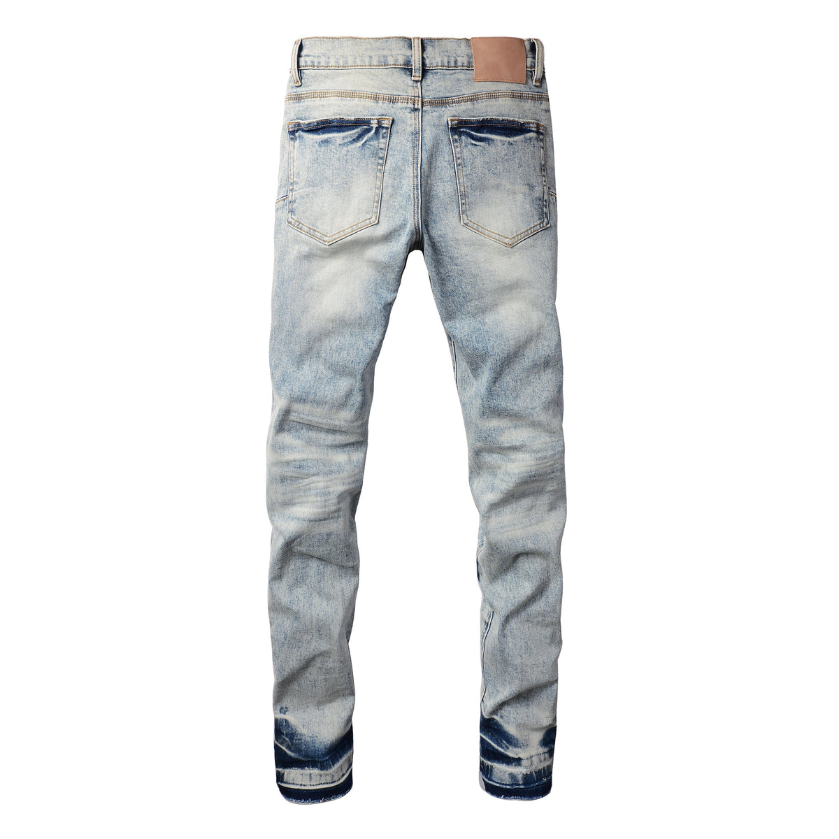 PURPLE Men Streetwear Jeans Distressed Light Blue Abstract Ripped skinny 9093