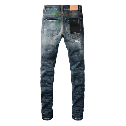 PURPLE Blue Stretch Jeans 9070 with Medium Elasticity andFull Length Design