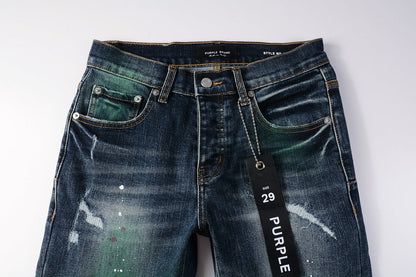 PURPLE Blue Stretch Jeans 9070 with Medium Elasticity andFull Length Design