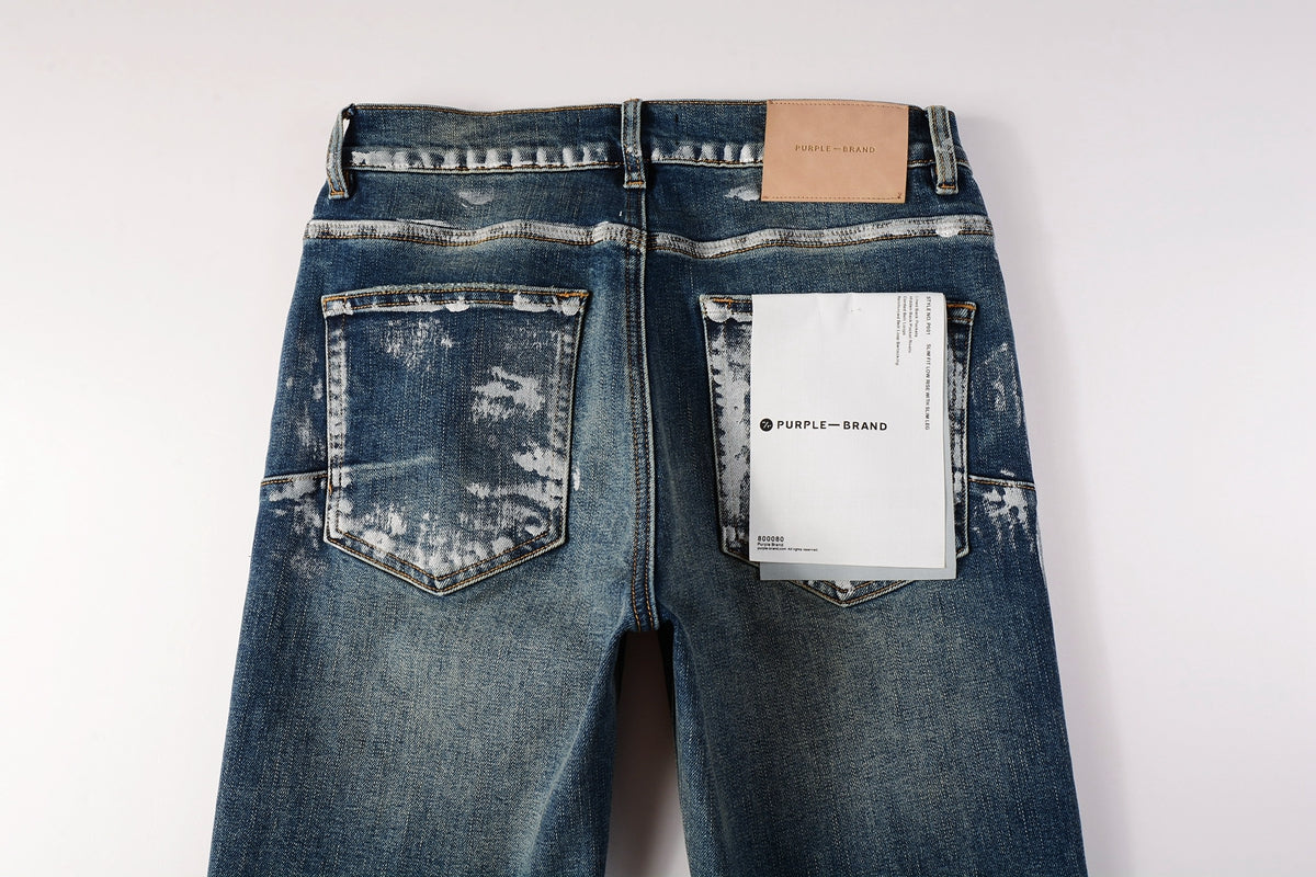 PURPLE Jeans With Light Dark Paint Distressed Fashion Trend High 9040