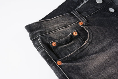 PURPLE Jeans Mens Jeans Man Jeans Pants Designer Black Skinny Stickers Light Wash Ripped Motorcycle 9057