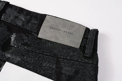 PURPLE Jeans Coating Texture Personalized Fashion Trend High quality pants 9026